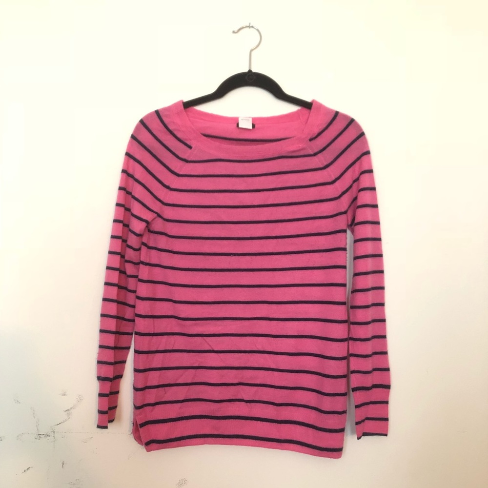 DONATING LAST CALL J Crew Stripe Cashmere Sweater